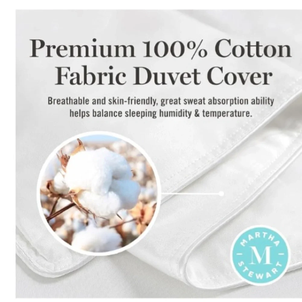 Martha Stewart All Seasons Queen Down filled cotton cover Duvet Insert, NWT